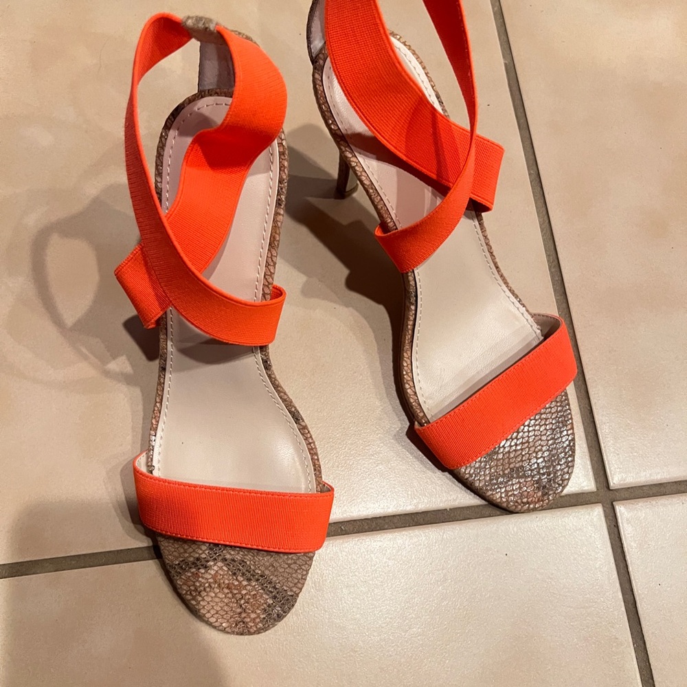 Orange Strappy Heels